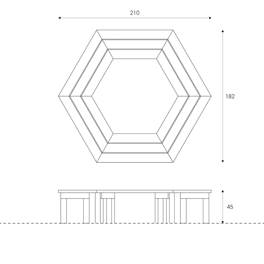 Planos Recreoo Banco Hexagonoo